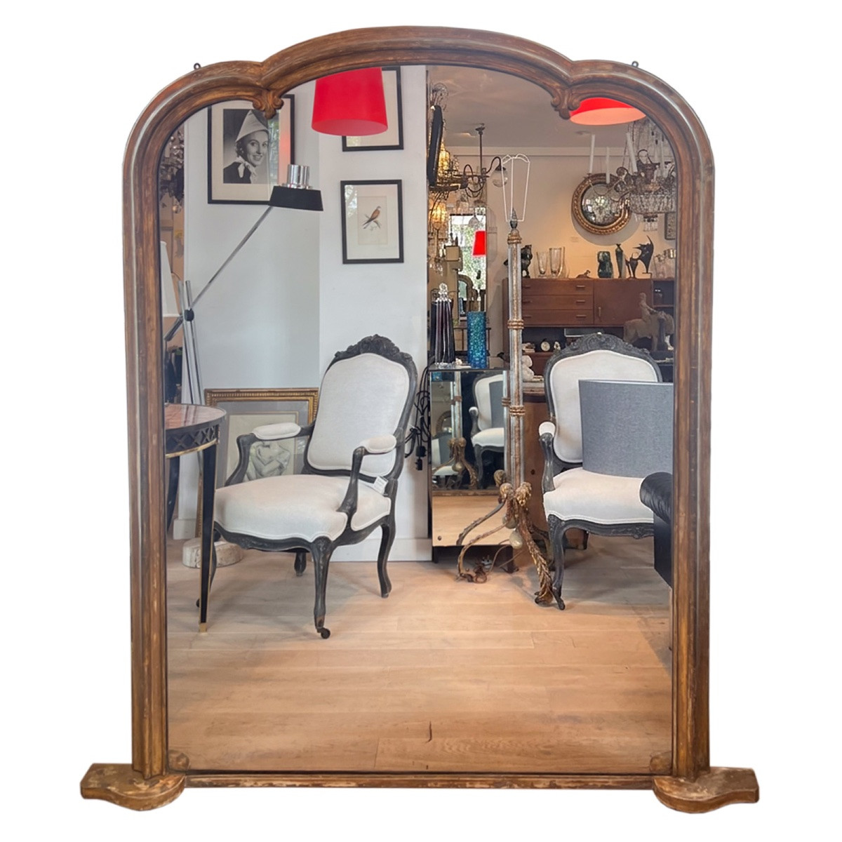 Grand miroir de cheminée français de la fin du XIXe siècle-photo-4