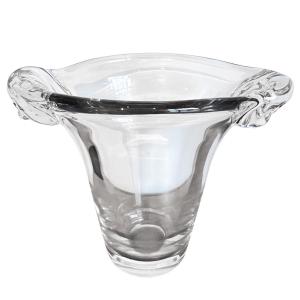 Large Clear Glass Vase By Daum, France, 1960s