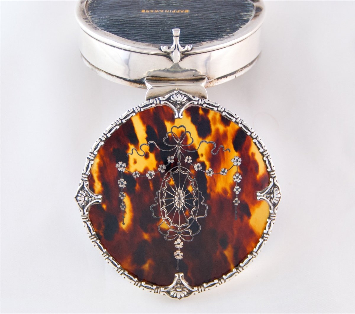 MAPPIN & WEBB - Boite en argent massif et écaille d'époque George V-photo-2