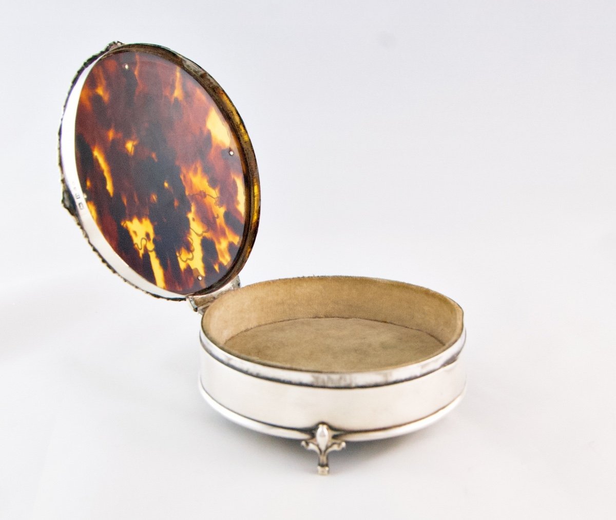 MAPPIN & WEBB - Boite en argent massif et écaille d'époque George V-photo-3