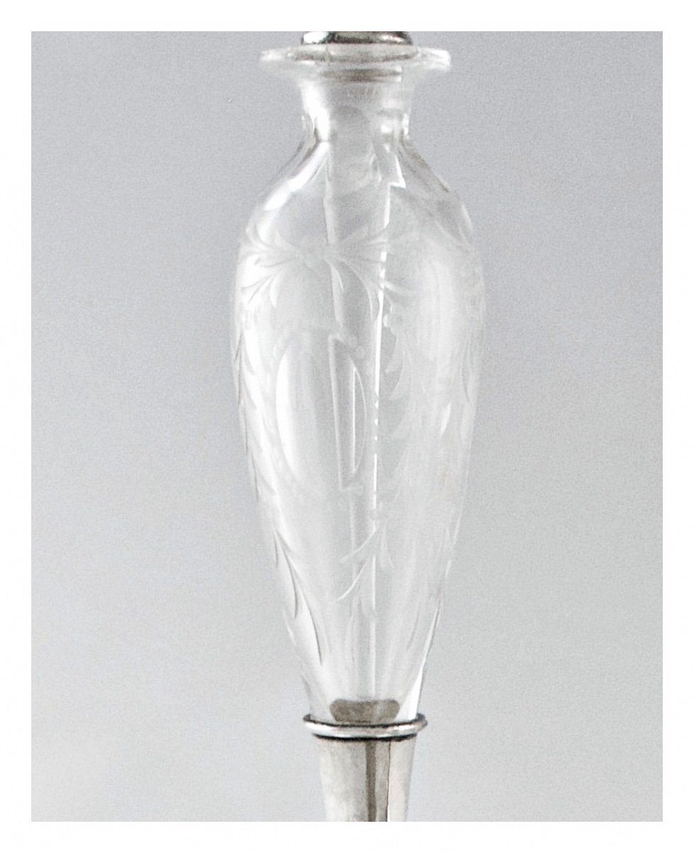 WILLIAM B. KERR & Co - Paire de flacons à parfum en argent sterling et cristal taillé, XIXe s.-photo-3