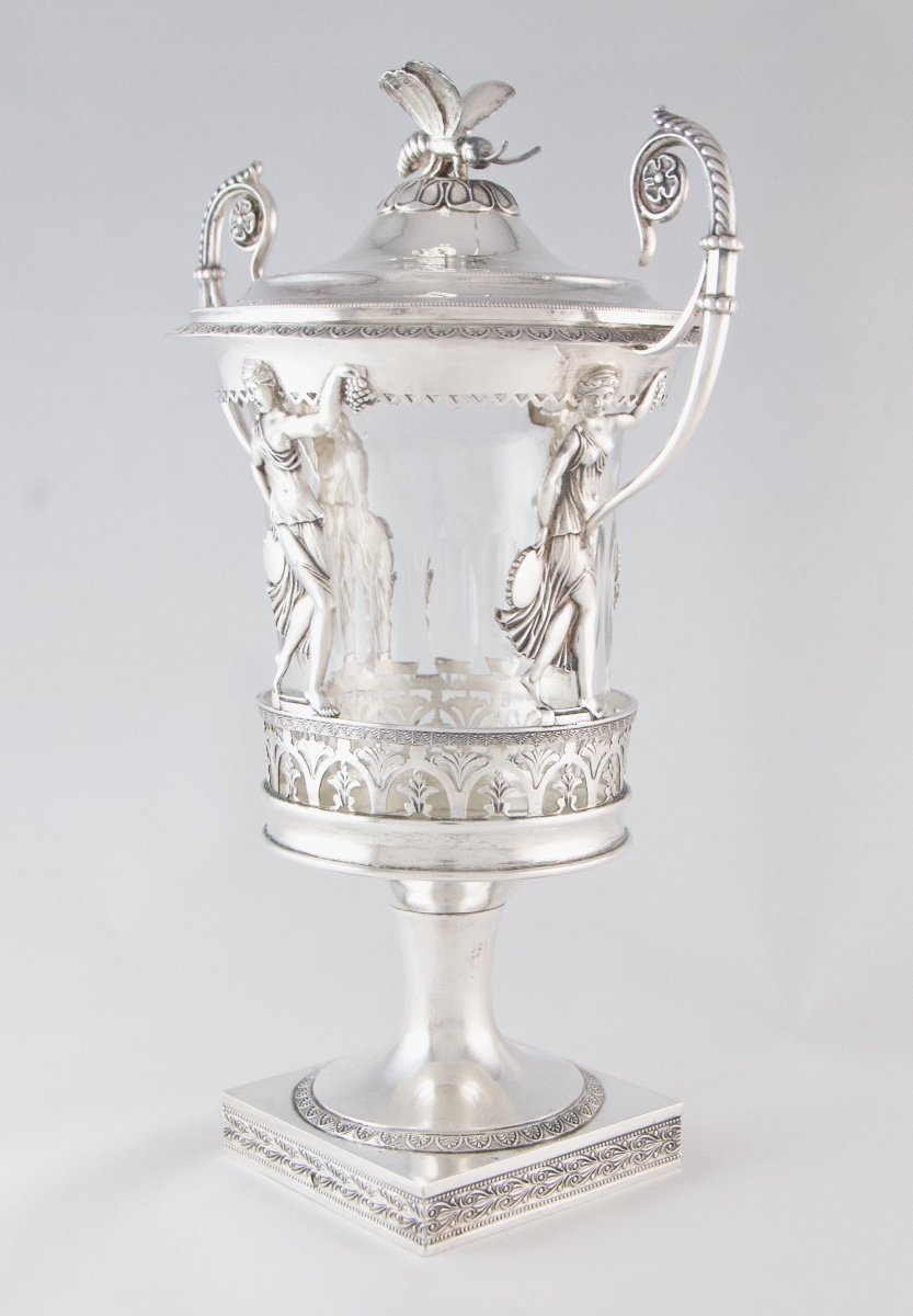 Paris 1809-1819 – Drageoir Empire en argent massif par Jean-Pierre-Nicolas Bibron
