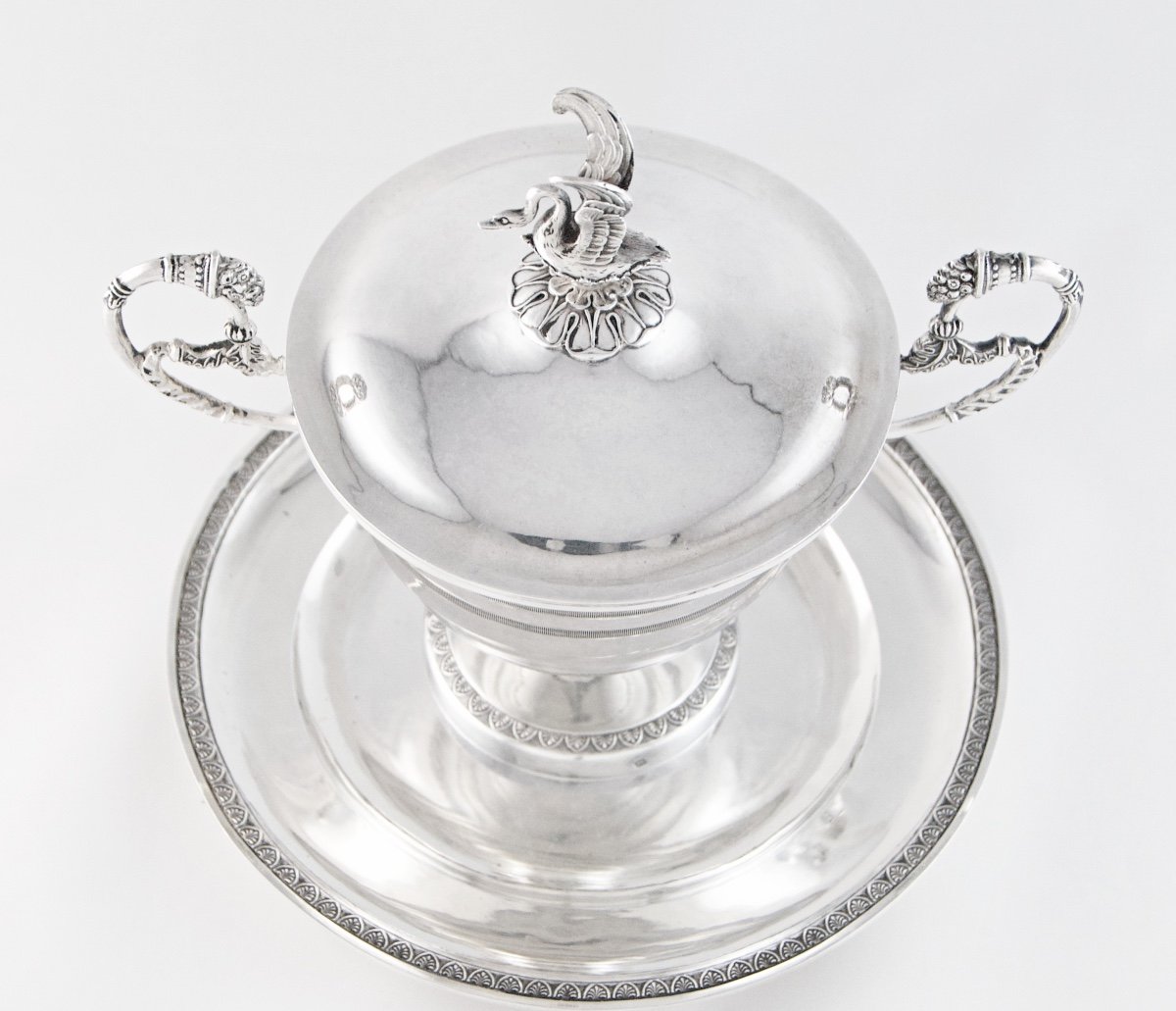 Paris 1809-1819 – Drageoir Empire au cygne en argent massif et son dormant par J.-P.-N. BIBRON-photo-3