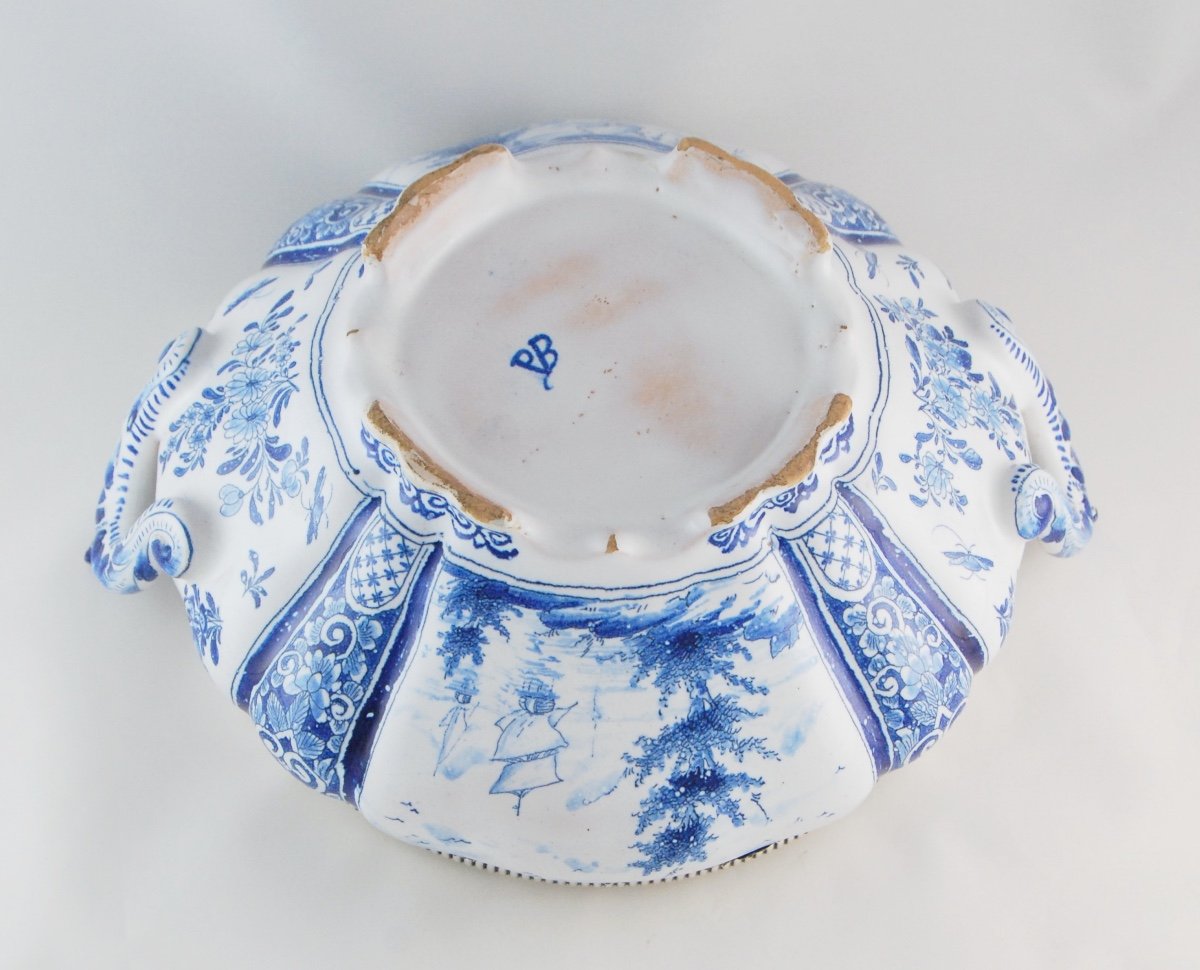 Delft, C.1759 - Louis XV Period Dish Mounted In Solid Silver, By Paulus Van Der Burch-photo-2