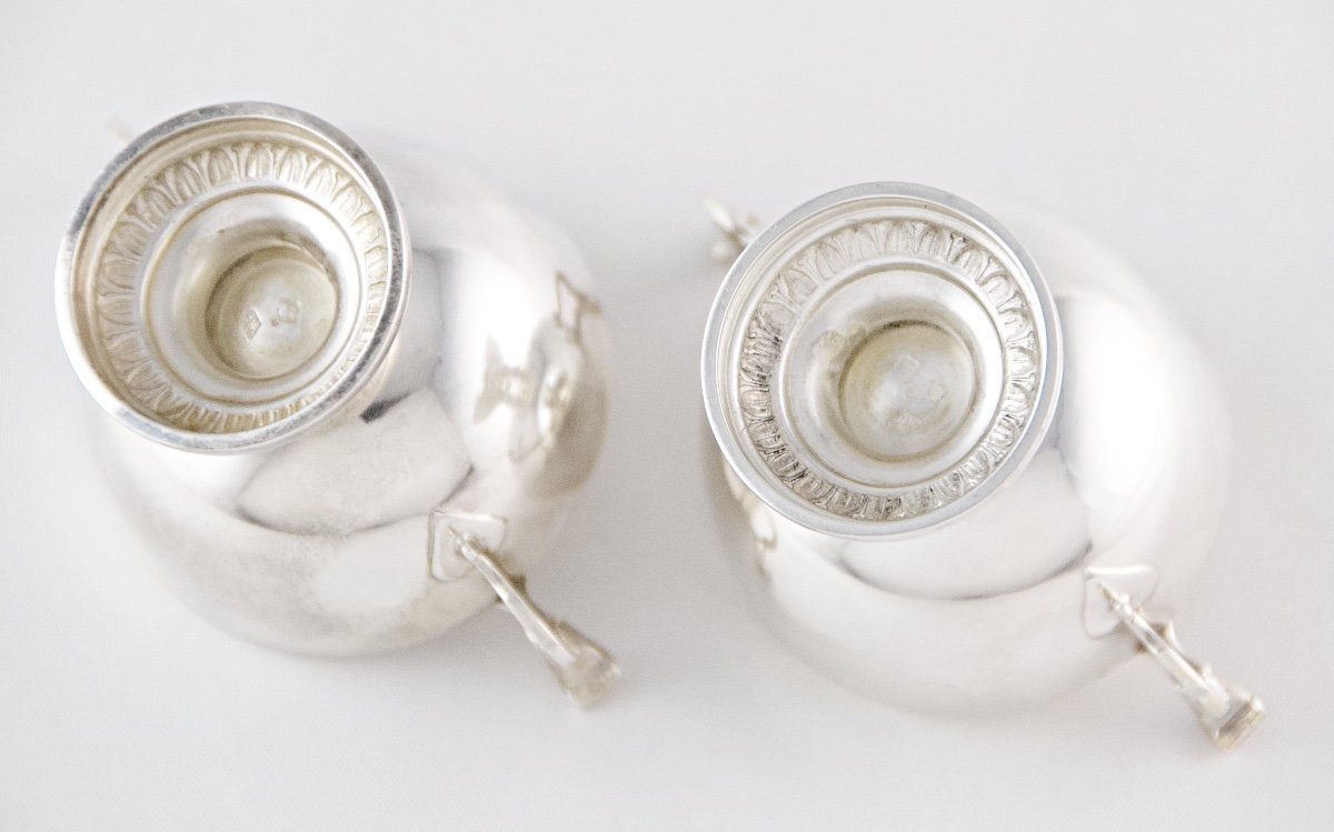 Christofle Paris – Pair Of Small “wedding” Cups In Solid Silver-photo-4