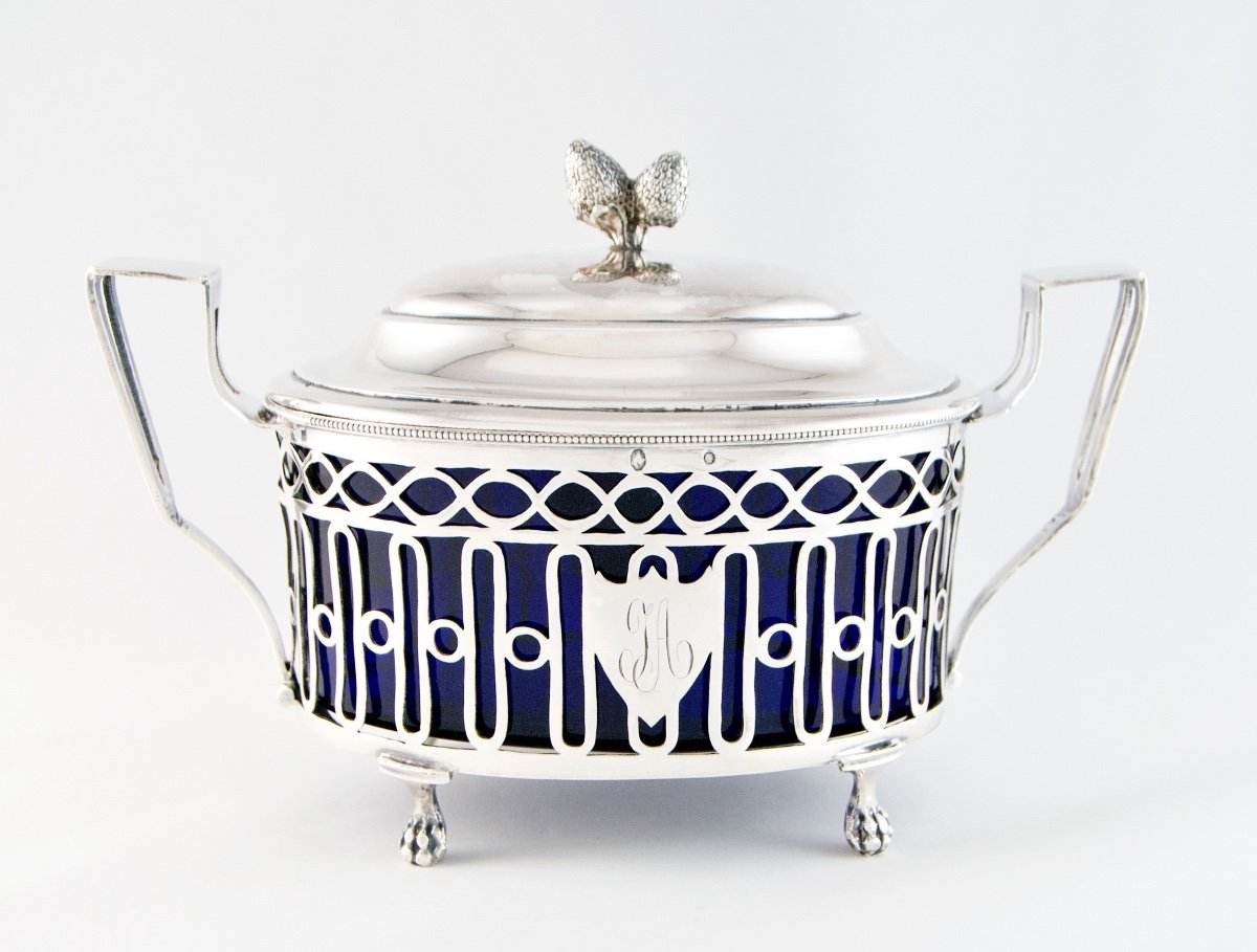 Paris 1797-1798 - Drageoir sucrier en argent massif d'époque XVIIIe-photo-2
