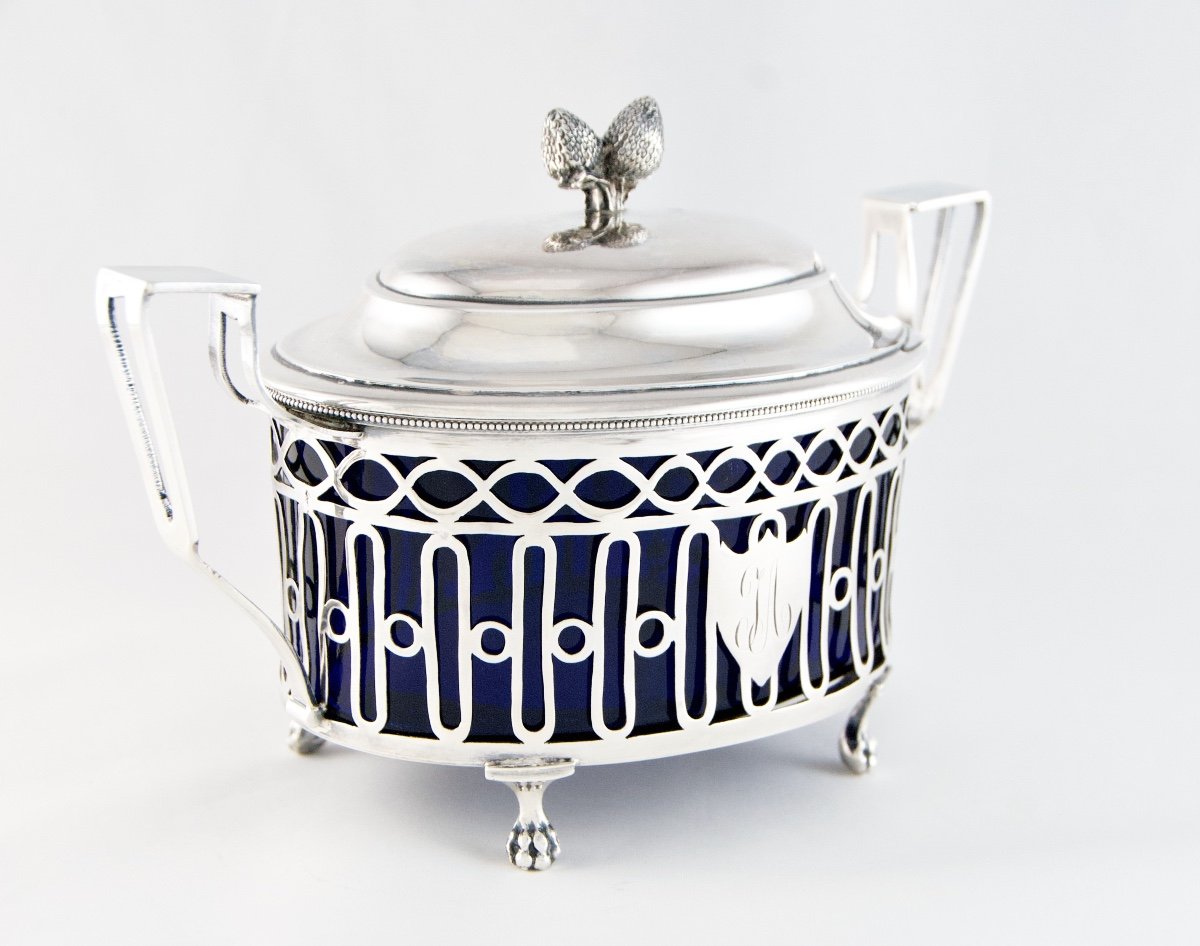 Paris 1797-1798 - Drageoir sucrier en argent massif d'époque XVIIIe-photo-3