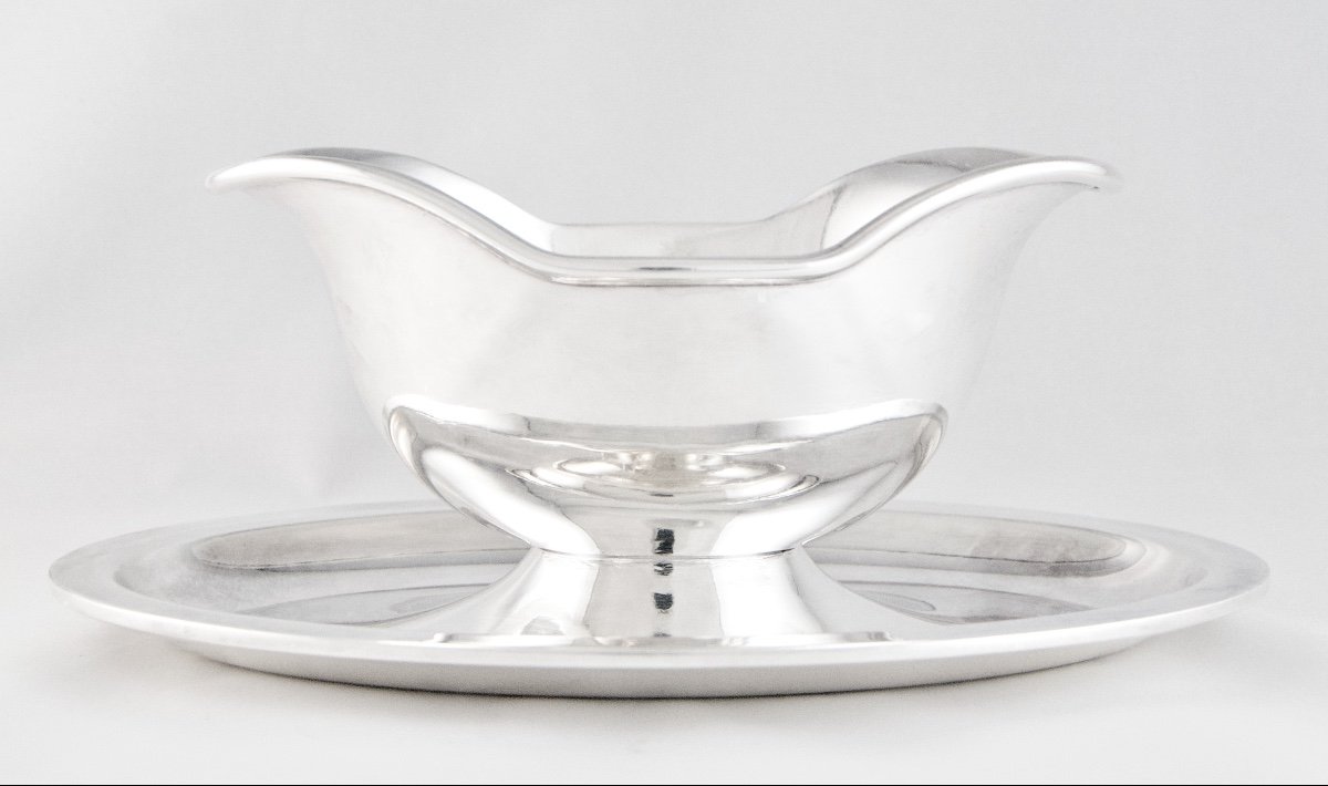 Christofle – Silver-plated Sauce Boat, Atlante Model-photo-4
