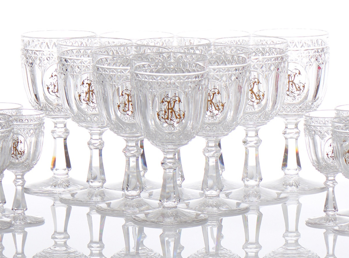Baccarat – Service en cristal fort pour 12 personnes composé de 60 pièces, 19e siècle-photo-3