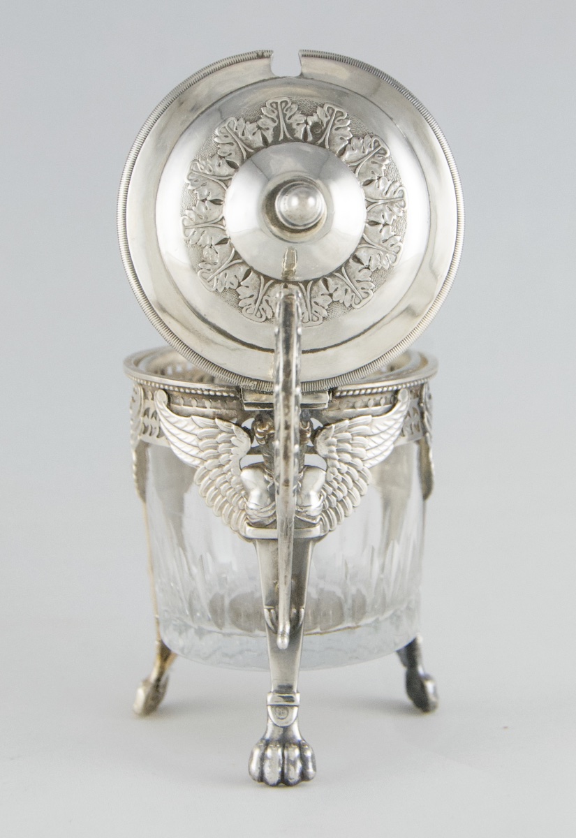 Paris 1798-1809 – Moutardier Empire en argent massif par J.P.N. BIBRON, 1er Coq-photo-2