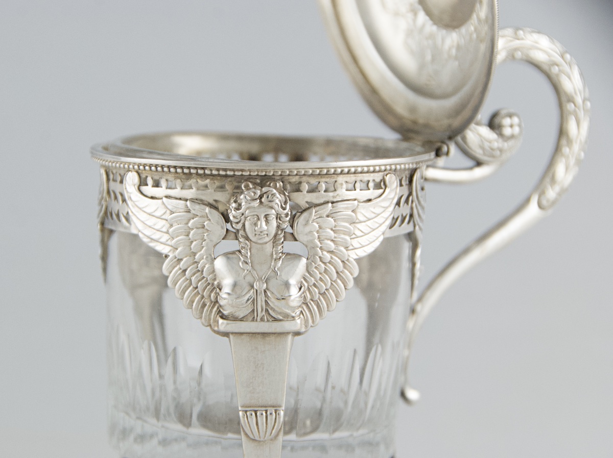 Paris 1798-1809 – Moutardier Empire en argent massif par J.P.N. BIBRON, 1er Coq-photo-3