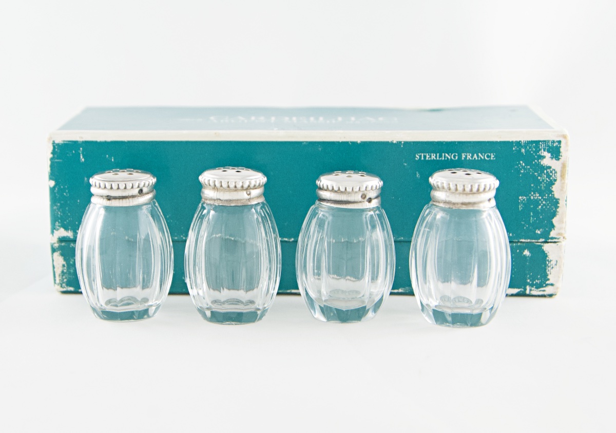 Christofle Paris – Set Of Four Silver-mounted Glass Salt Cellars-photo-3