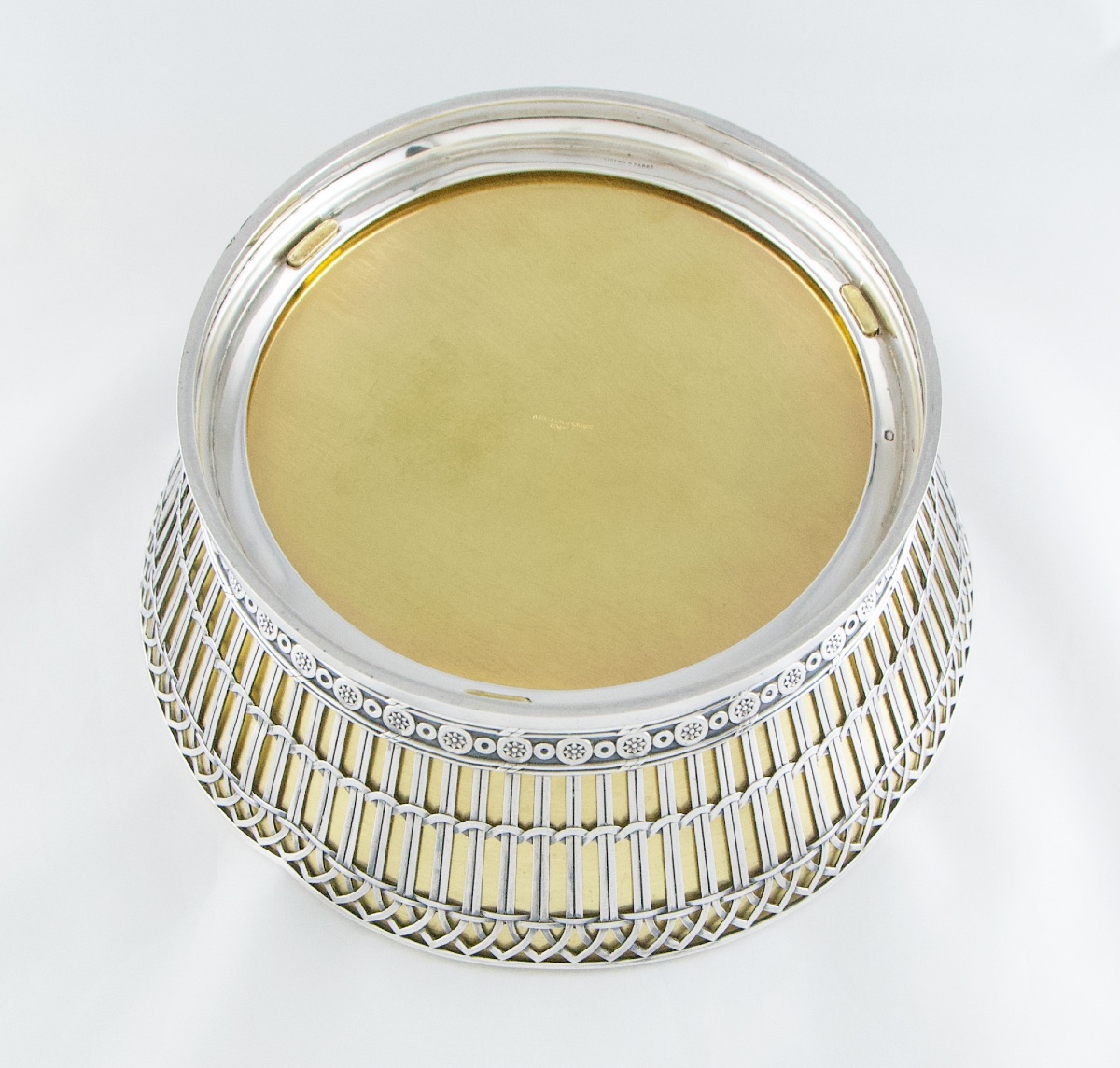 RISLER & CARRÉ – Centre de table jardinière en argent massif à décor de vannerie-photo-5