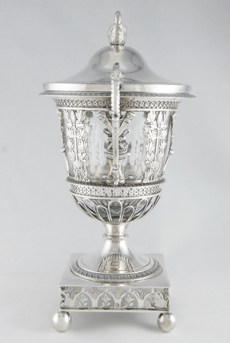 Paris 1809-1819 - Drageoir Empire en argent massif au cygne par D. Garreau-photo-4