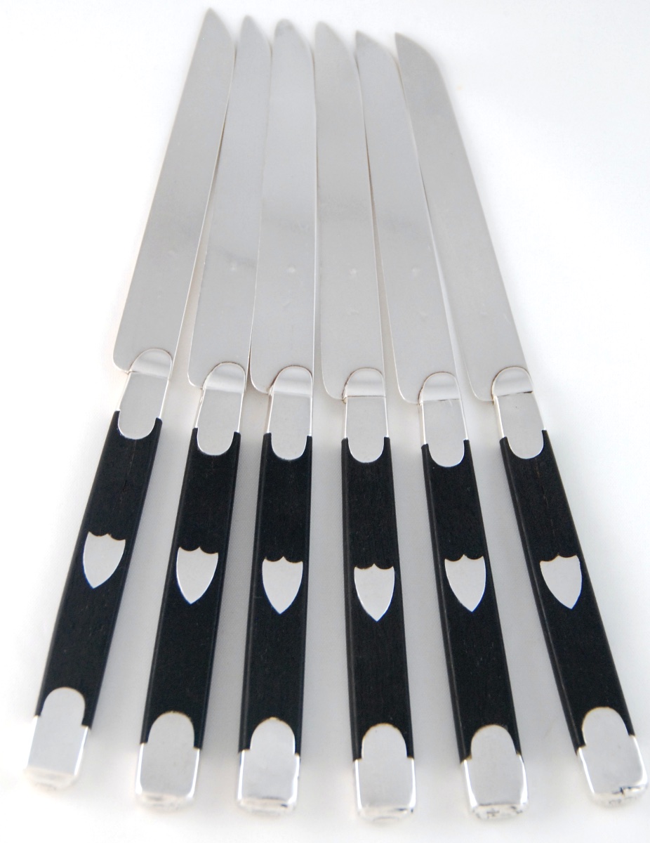 France 1819–1838 – Set Of Six Fruit Knives With Solid Silver Blades, Vieillard Mark-photo-2