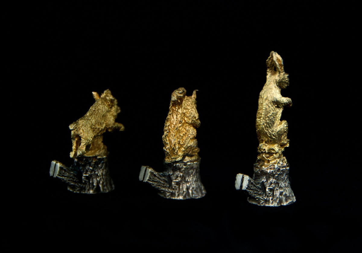 Suite Of 12 Solid Silver And Vermeil Hunting Name Tags, Florence 20th Century-photo-7