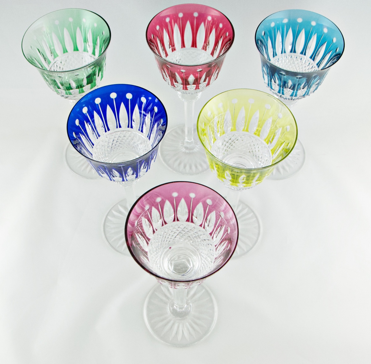 SAINT-LOUIS - Suite de 6 verres « roemers » en cristal doublé modèle Tommy-photo-2