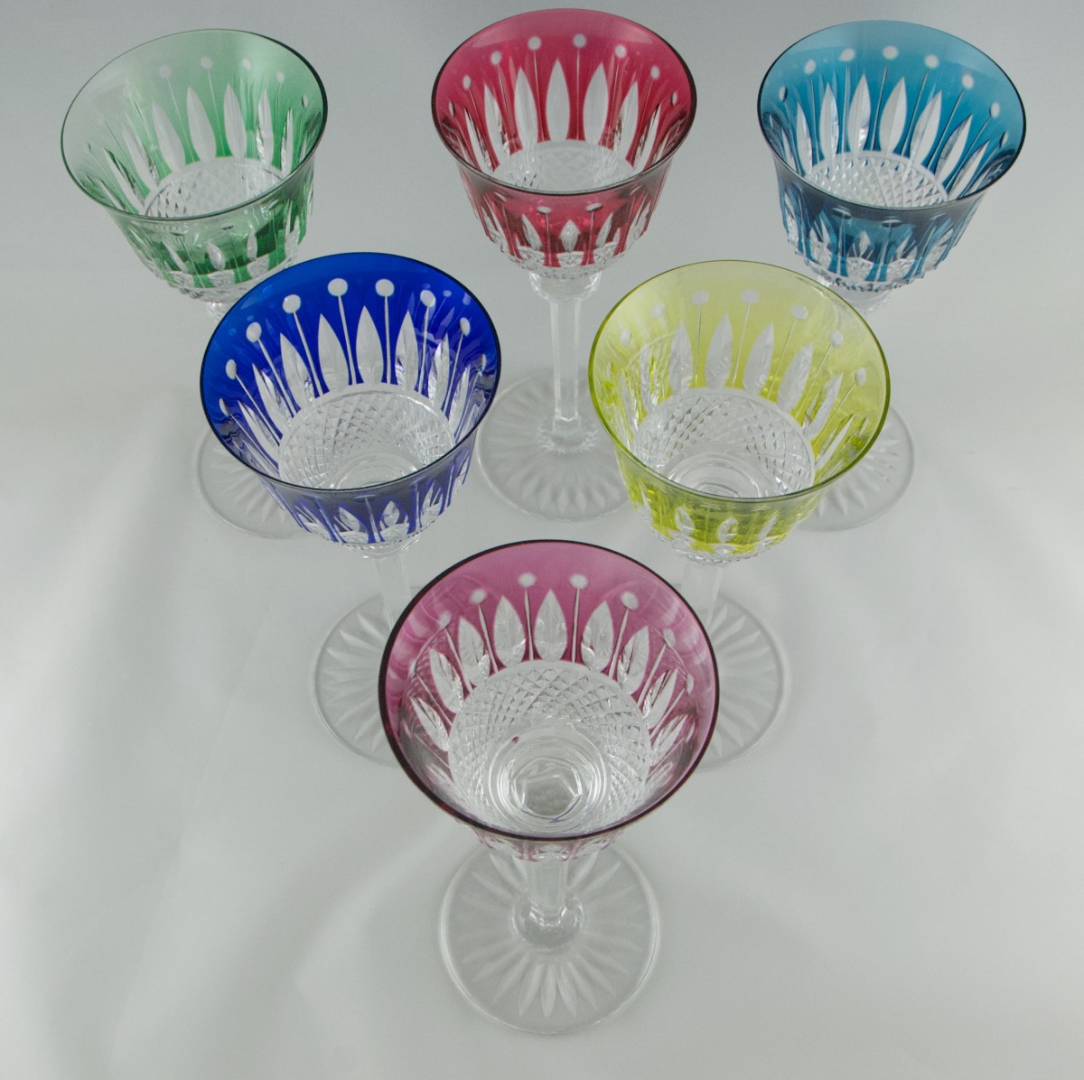 SAINT-LOUIS - Suite de 6 verres « roemers » en cristal doublé modèle Tommy-photo-5