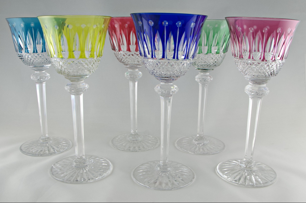 SAINT-LOUIS - Suite de 6 verres « roemers » en cristal doublé modèle Tommy-photo-6