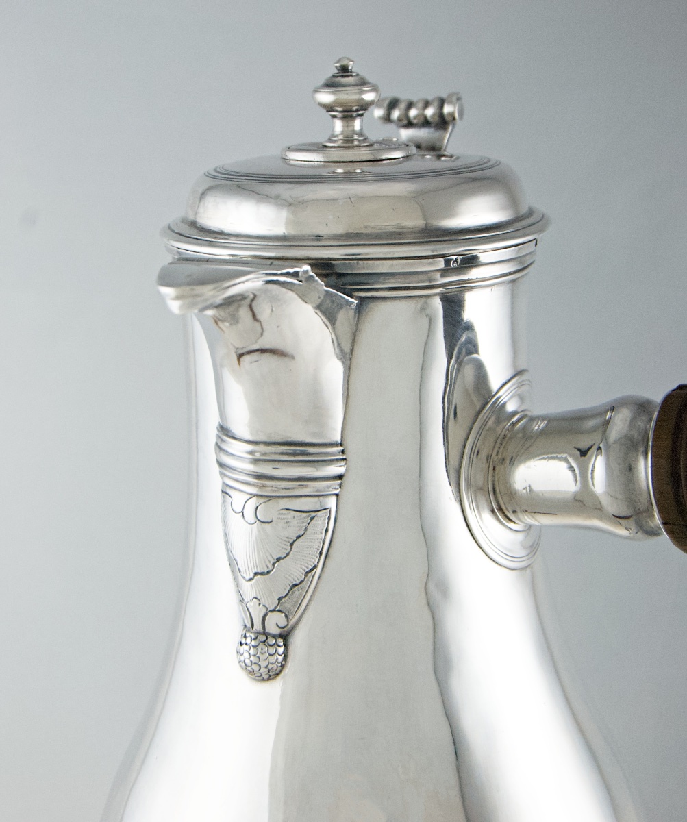 Paris 1758-1759 - Large Louis XV Period Solid Silver Chocolate Pot By J.-g. Véalle-photo-2
