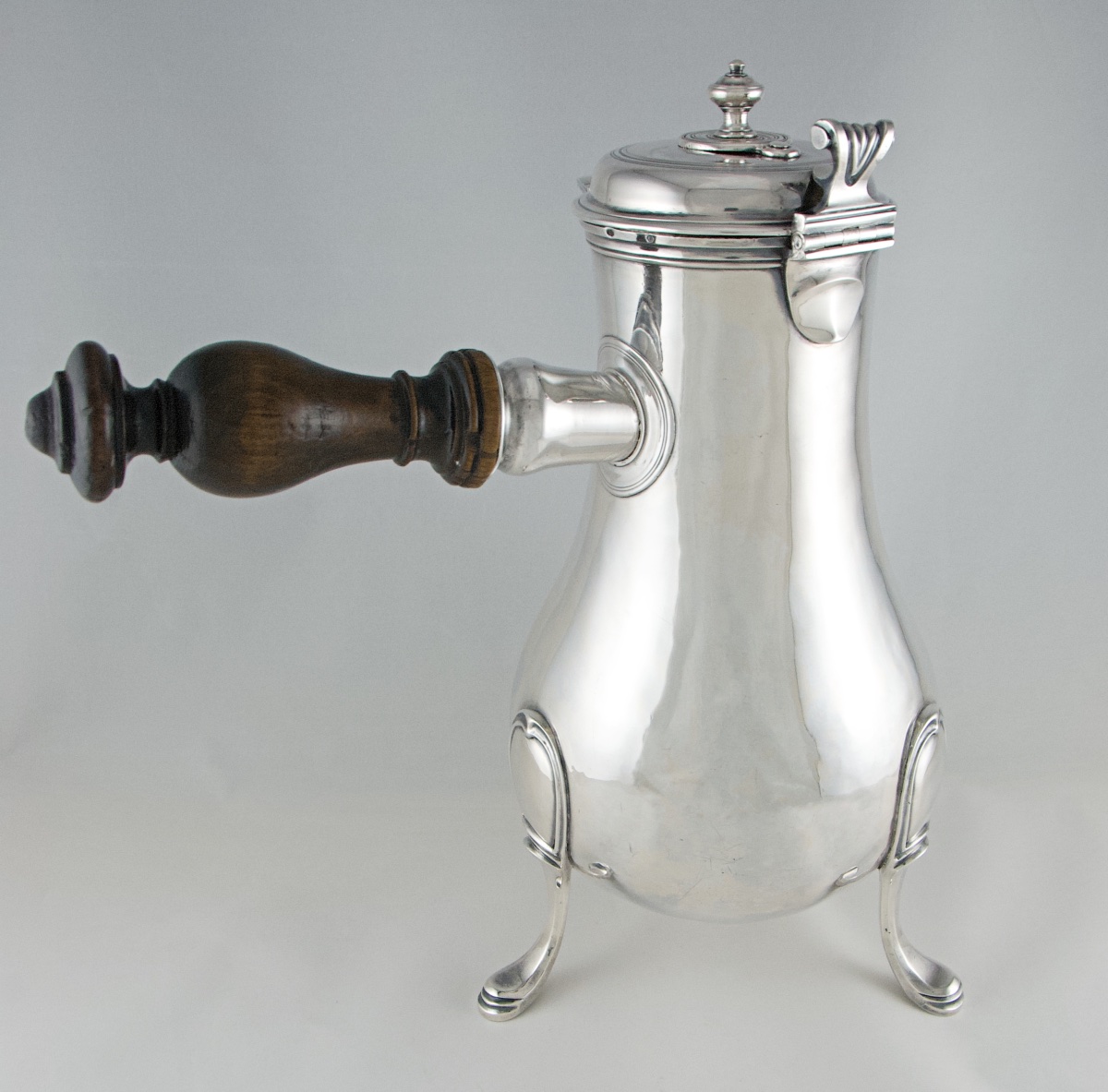 Paris 1758-1759 - Large Louis XV Period Solid Silver Chocolate Pot By J.-g. Véalle-photo-3