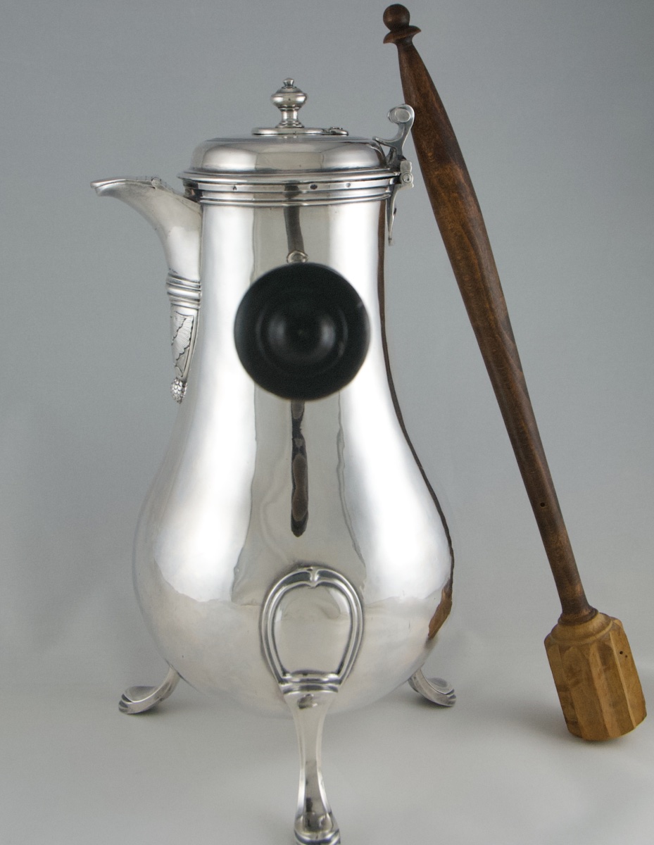 Paris 1758-1759 - Large Louis XV Period Solid Silver Chocolate Pot By J.-g. Véalle-photo-4
