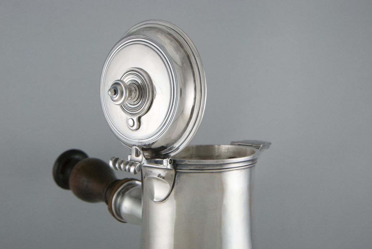 Paris 1758-1759 - Large Louis XV Period Solid Silver Chocolate Pot By J.-g. Véalle-photo-1