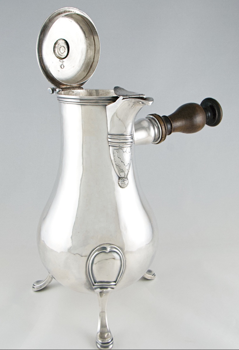 Paris 1758-1759 - Large Louis XV Period Solid Silver Chocolate Pot By J.-g. Véalle-photo-6