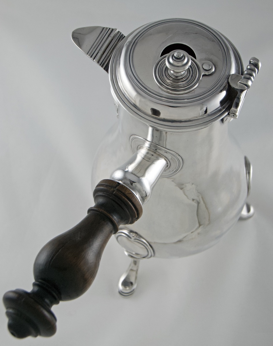 Paris 1758-1759 - Large Louis XV Period Solid Silver Chocolate Pot By J.-g. Véalle-photo-7