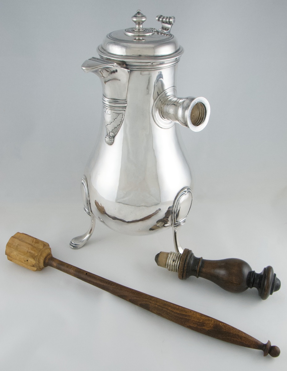 Paris 1758-1759 - Large Louis XV Period Solid Silver Chocolate Pot By J.-g. Véalle-photo-8