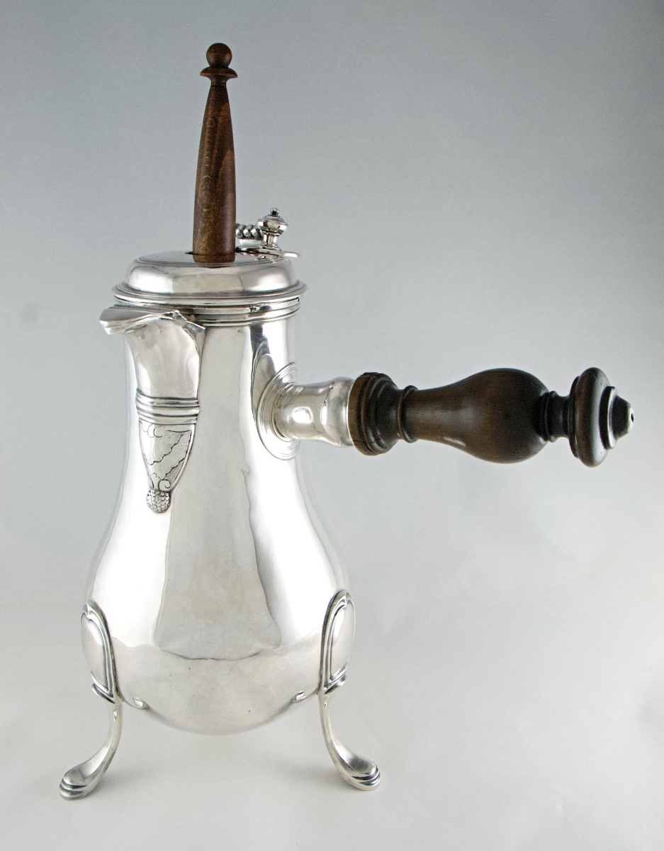 Paris 1758-1759 - Large Louis XV Period Solid Silver Chocolate Pot By J.-g. Véalle