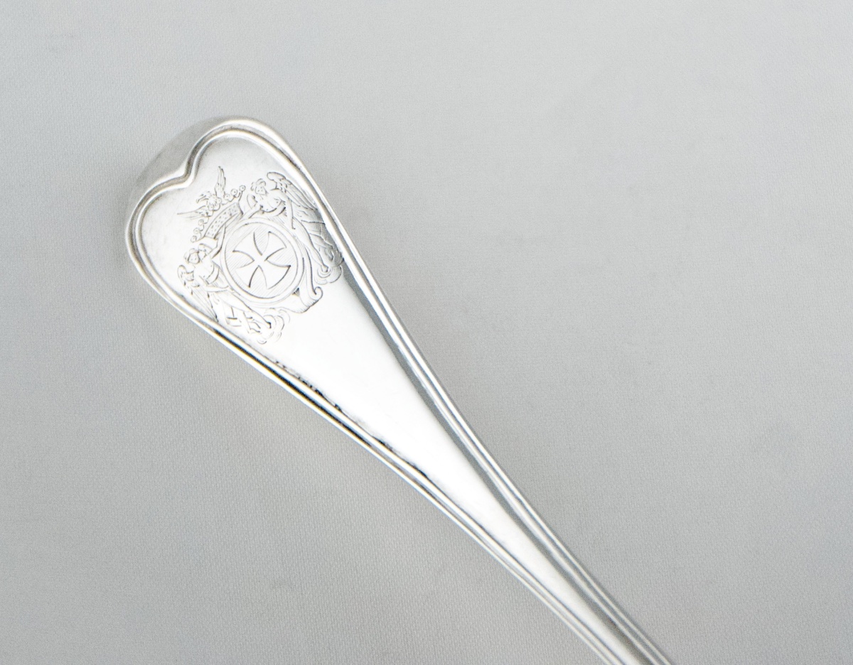 Paris, 1810–1819 – Solid Silver Sugar Sifter Spoon With Cumont Arms, By Andrieu-photo-4