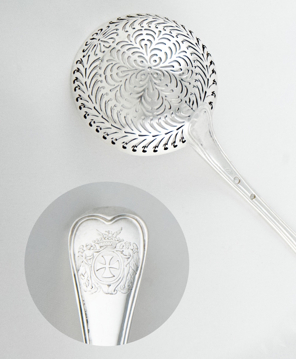 Paris, 1810–1819 – Solid Silver Sugar Sifter Spoon With Cumont Arms, By Andrieu