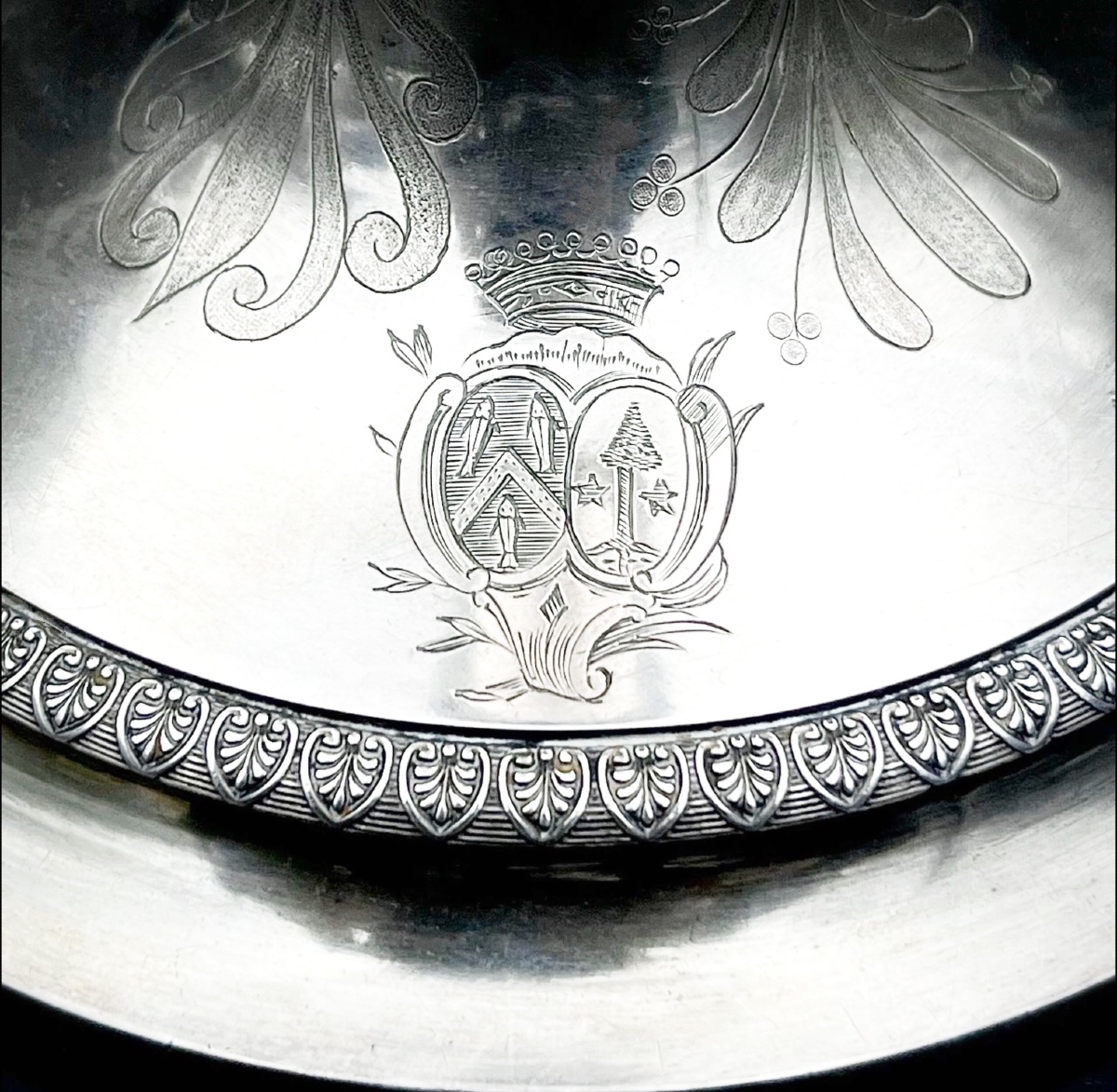 Consulate-empire Silver Candlestick By Ah Dubois, Paris 1798-1809, Armorial-photo-2
