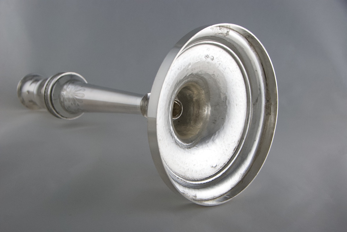 Consulate-empire Silver Candlestick By Ah Dubois, Paris 1798-1809, Armorial-photo-3