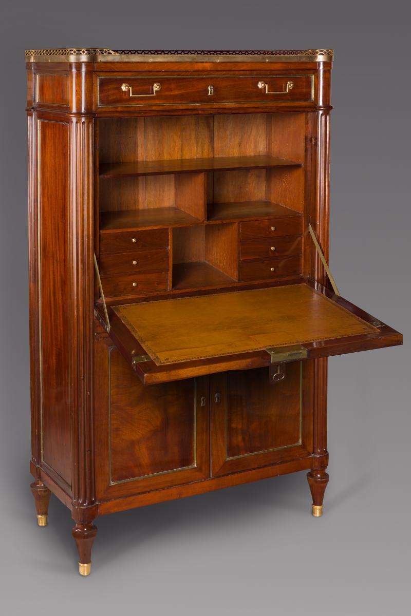Louis XVI Mahogany Secrétaire à Abattant, 18th Century Period-photo-2