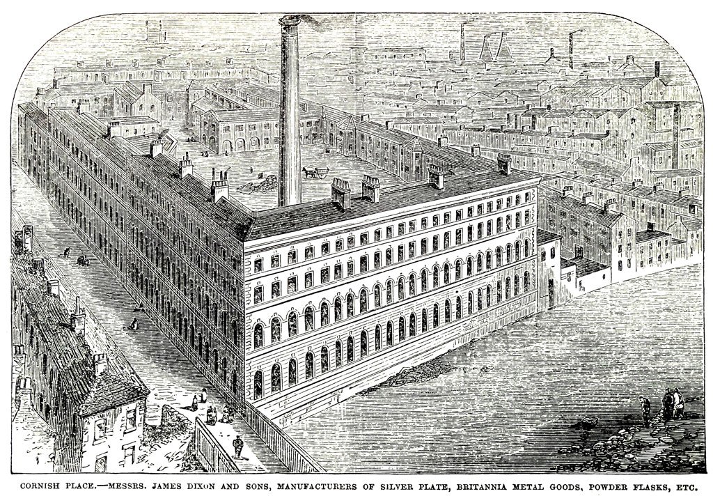  JAMES DIXON & SONS, grande coupe  en argent repercé et ciselé, Sheffield, 1906-photo-4