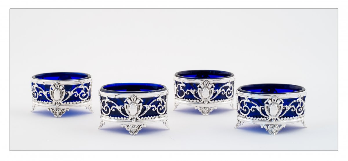  FRAY FILS, Paris, 1875-1891, suite de quatre salerons ovales en argent massif-photo-4