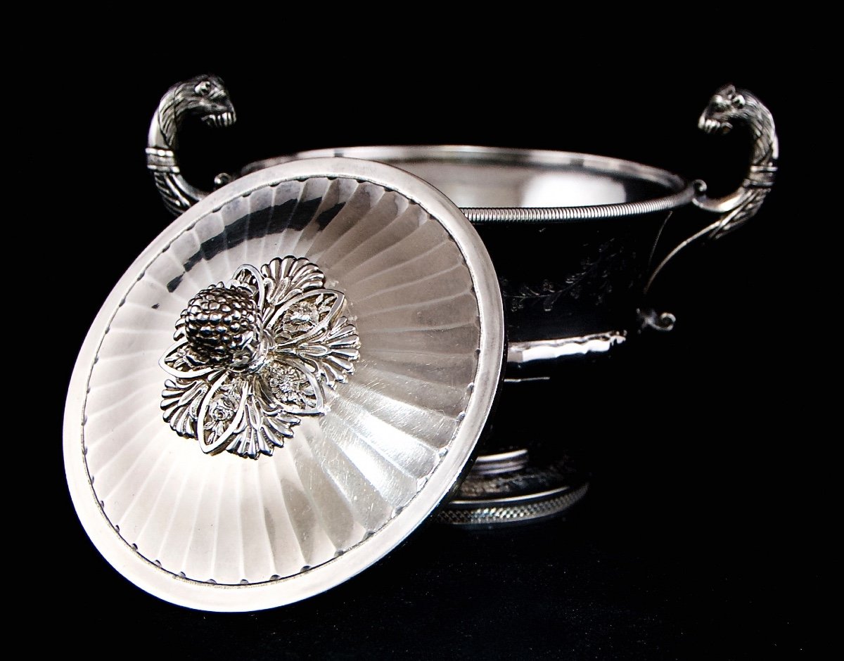Paris 1798-1809, French Empire Covered Cup In Silver By P. Chauvin