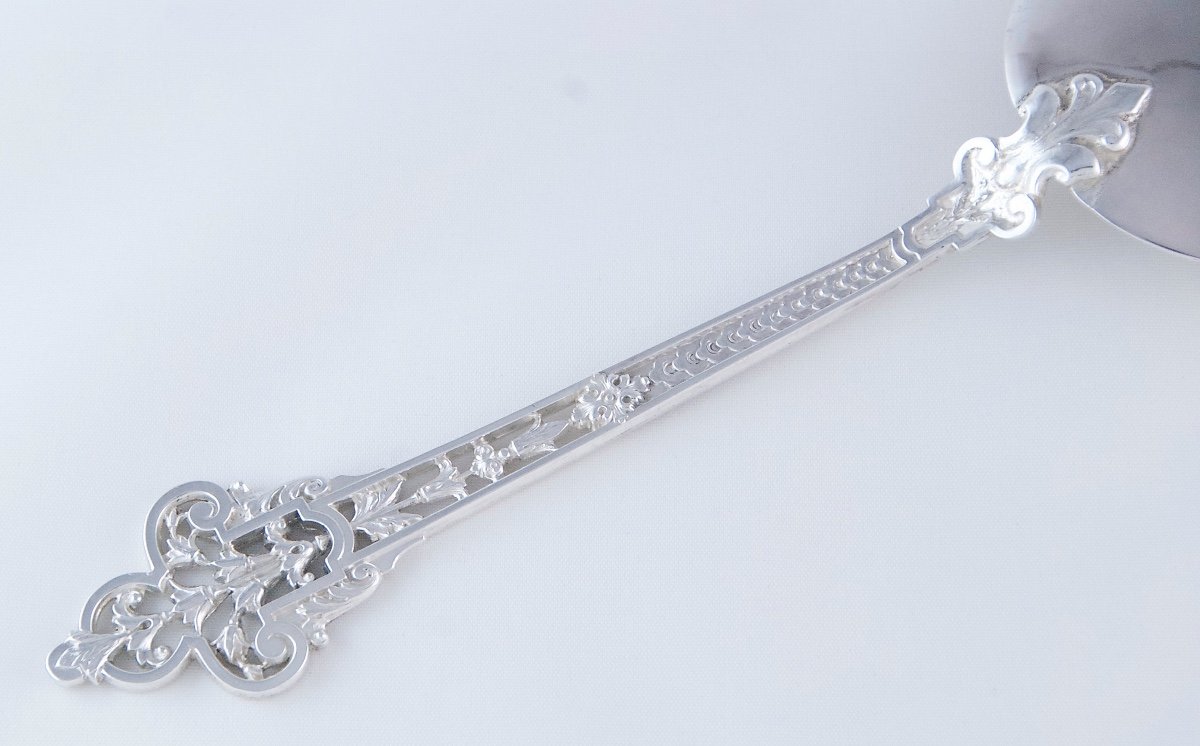 Grandvigne - Shovel Or Serving Spoon In Solid Silver With Neo-renaissance Decoration, Paris 19th Century.-photo-3