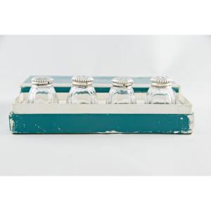 Christofle Paris – Set Of Four Silver-mounted Glass Salt Cellars