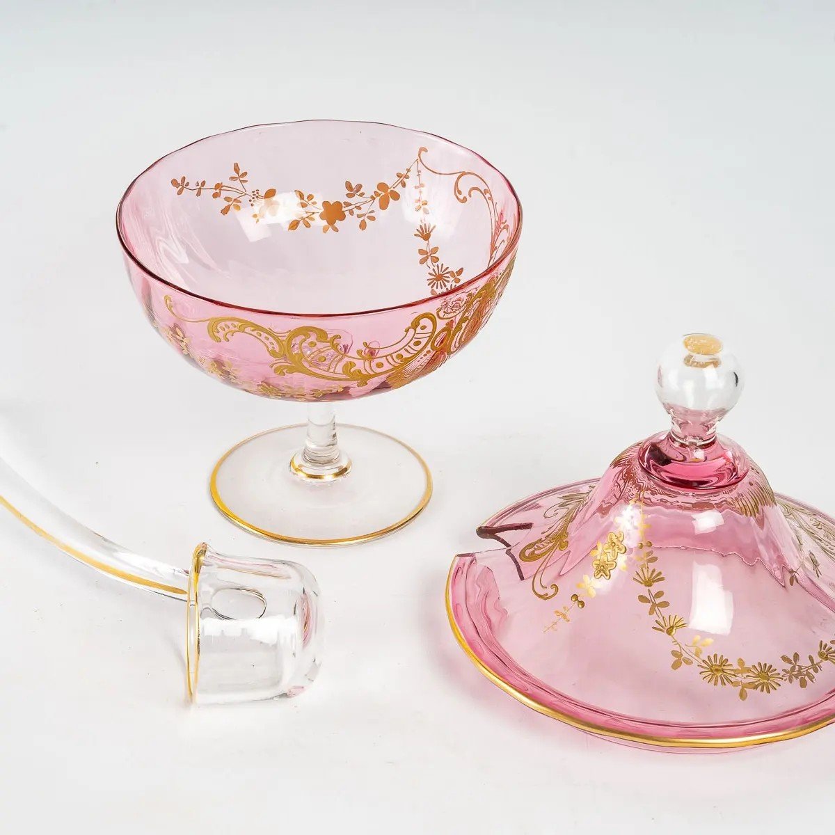 Splendid Table Service In Pink Crystal, XIXth Century-photo-2
