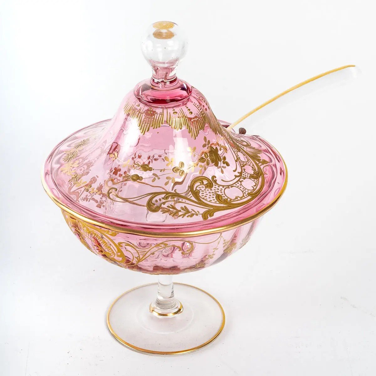 Splendid Table Service In Pink Crystal, XIXth Century-photo-3
