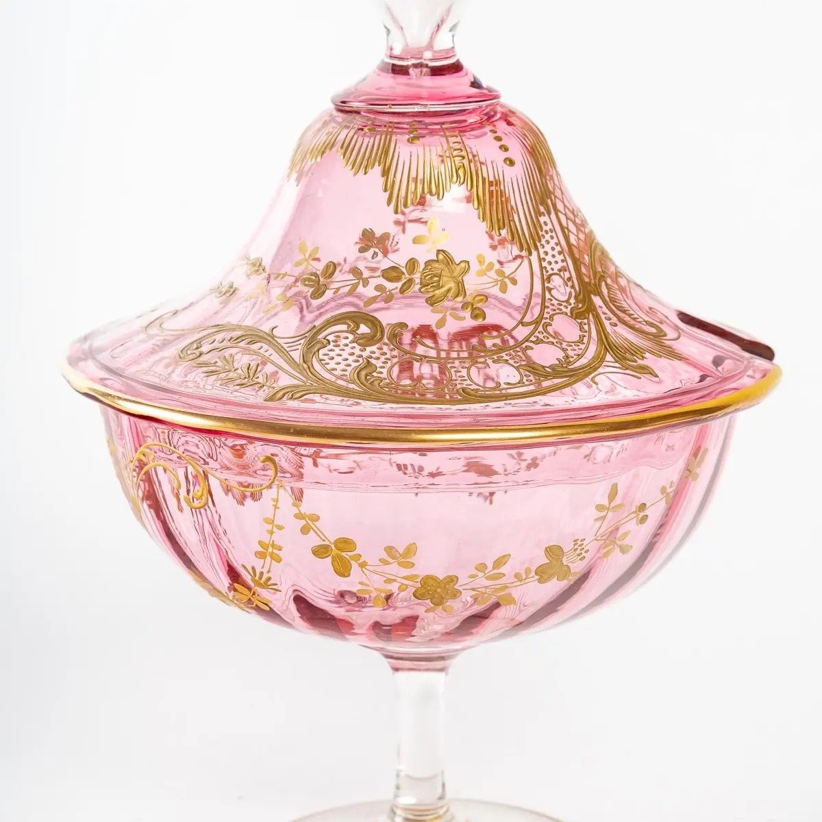 Splendid Table Service In Pink Crystal, XIXth Century-photo-4