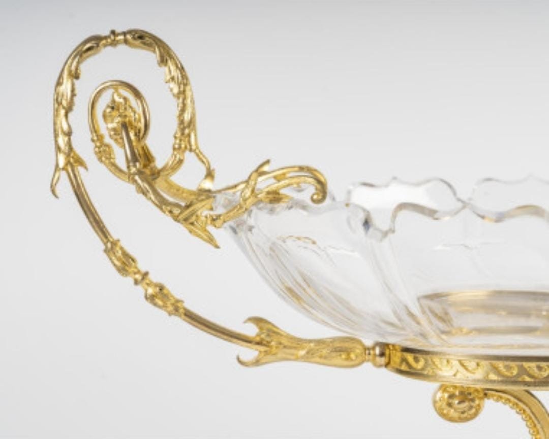 Coupe En Cristal De Baccarat Et Bronze Doré Du XIXème Siècle-photo-3