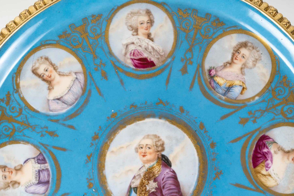 Guéridon En Bronze Doré Et Porcelaine De Sèvres, Style Louis XVI-photo-4