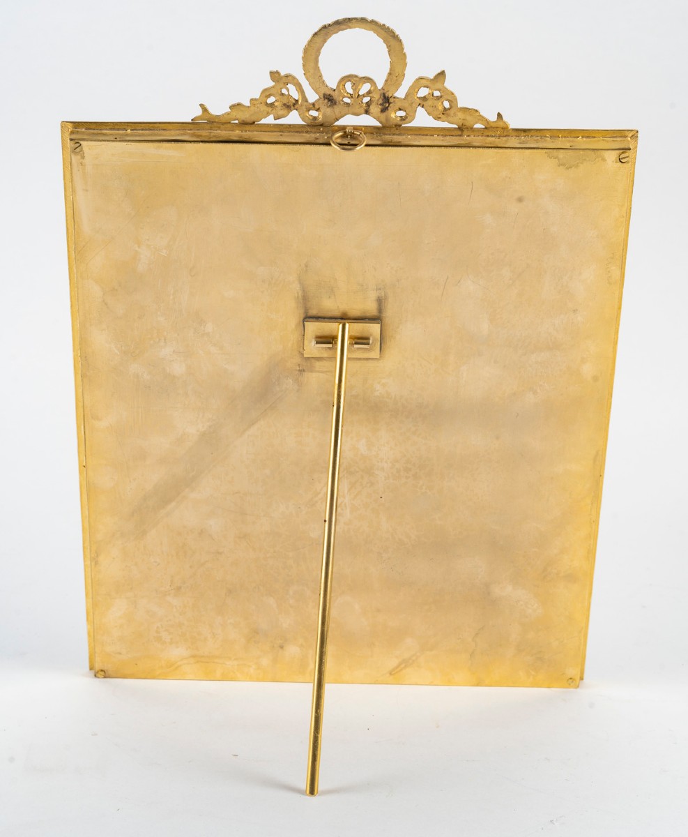 Gilded Bronze Frame And Green Fabric – Napoleon III, 19th Century-photo-4