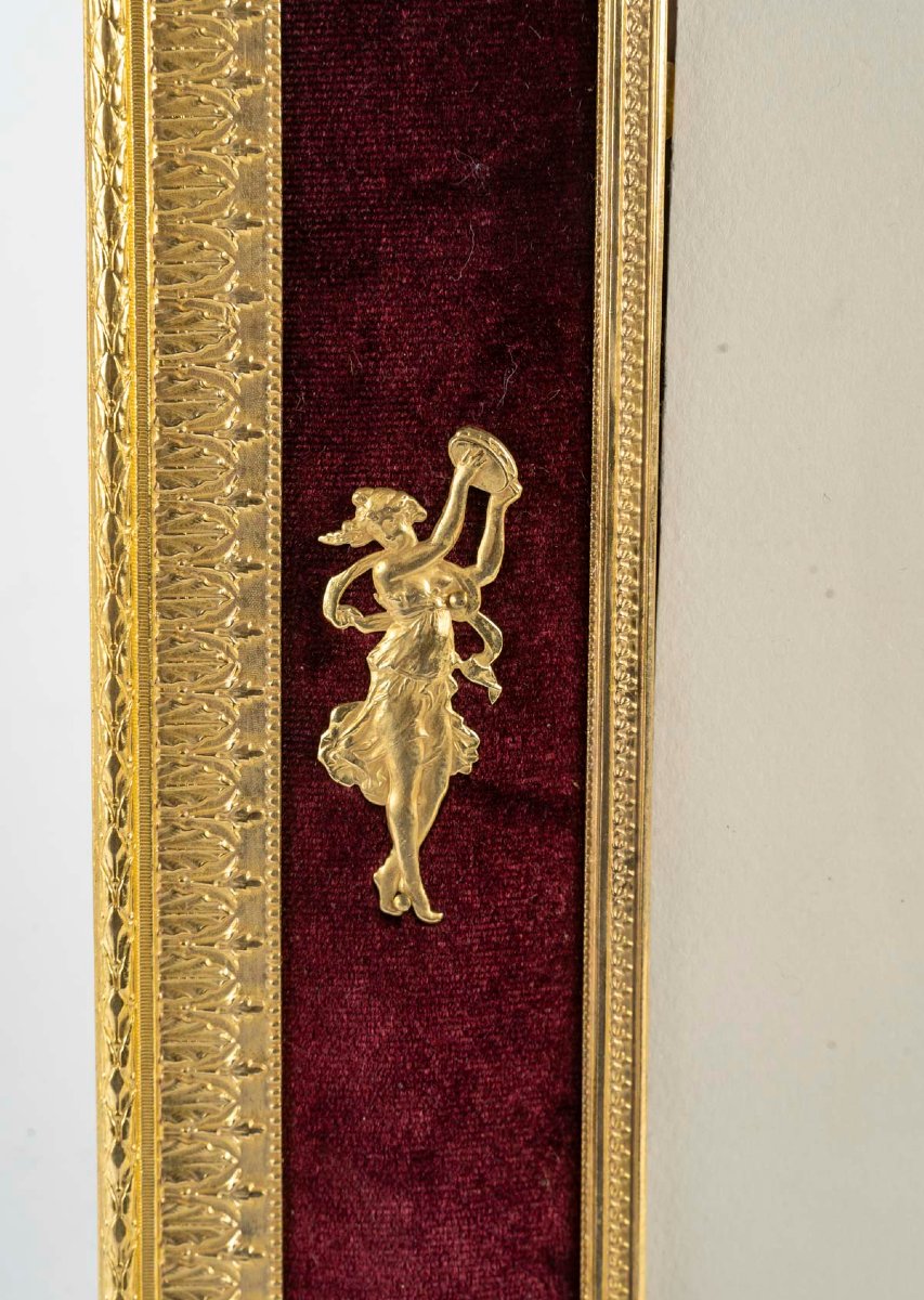 Gilt Bronze And Burgundy Velvet Frame – Napoleon III, 19th Century-photo-3