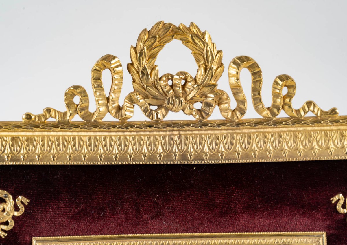 Gilt Bronze And Burgundy Velvet Frame – Napoleon III, 19th Century-photo-2