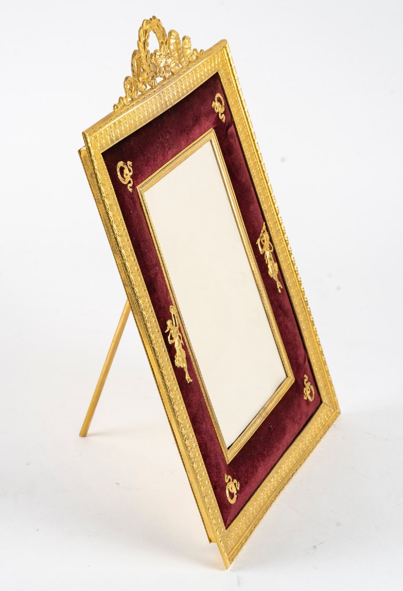 Gilt Bronze And Burgundy Velvet Frame – Napoleon III, 19th Century-photo-3